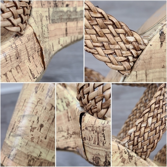 Stepps Tan Woven Strap Wedge Sandals - Picture 15 of 17